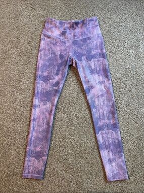 Womens Purple Patterned Active Leggings